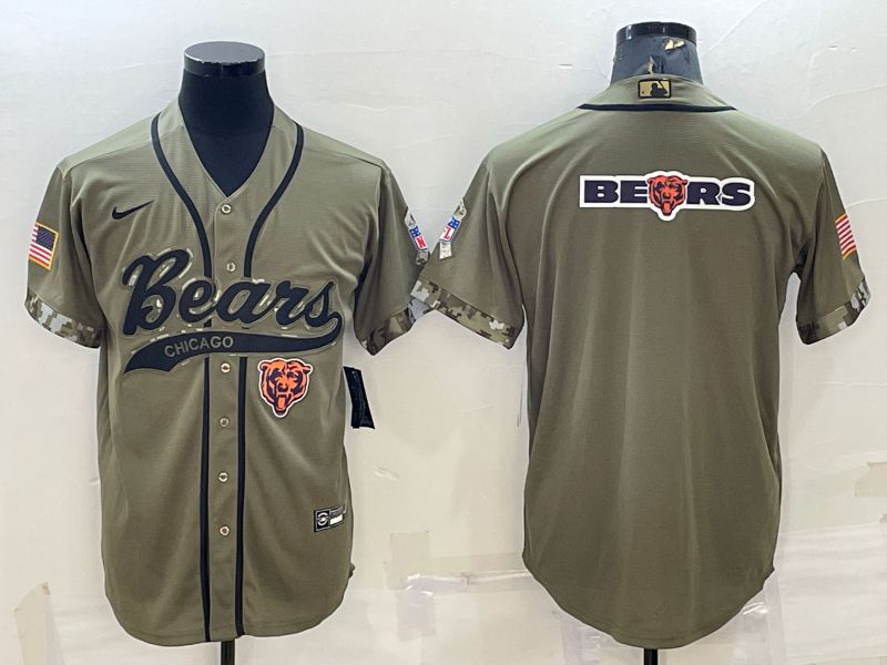 Men Chicago Bears blank salute green 2022 Nike Co branded NFL Jerseys->chicago bears->NFL Jersey